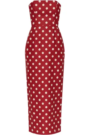 POSSE Trägerloses Kleid mit Polka Dots