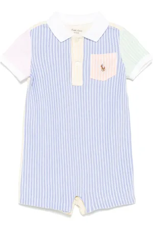 Ralph Lauren Gestreifter Strampler aus Oxford-Mesh