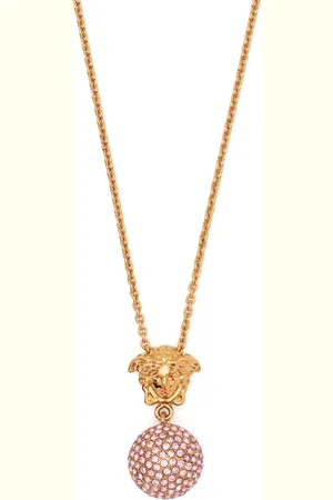 VERSACE Kristallverzierte Halskette mit Medusa