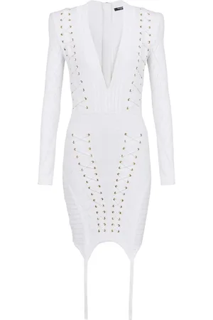 Balmain Strickkleid mit Schnürung