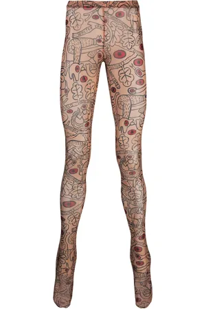 WALTER VAN BEIRENDONCK Otranto Leggings aus Mesh mit Print
