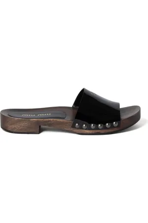 Miu Miu Pantoletten aus Leder