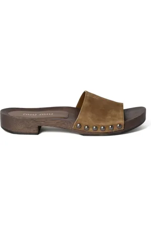 Miu Miu Clogs aus ausgeblichenem Wildleder