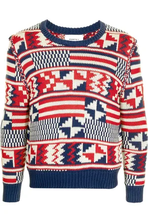 Ports V Pullover mit geometrischem Print