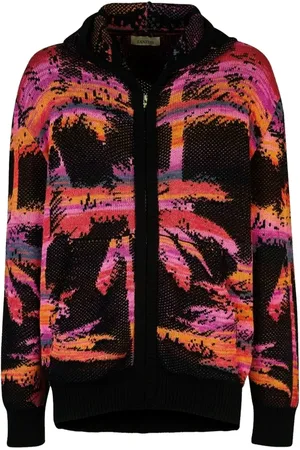 LANEUS Cardigan mit Palmen-Intarsie