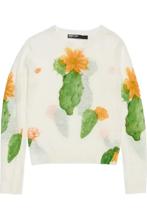 Bimba y Lola Leinenpullover mit Kaktus-Print