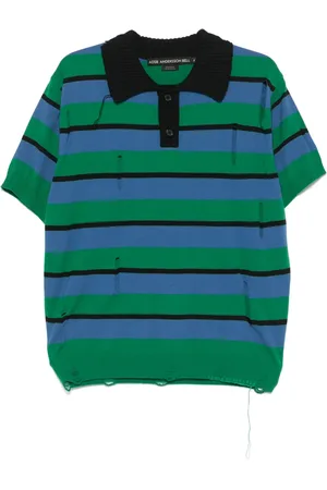 Andersson Bell Gestreiftes Poloshirt in Distressed-Optik