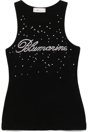 BLUMARINE Tanktop mit Kristall-Logo