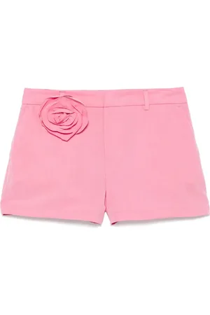 BLUMARINE Gabardine-Shorts mit Rosenapplikation