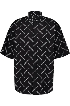 Balenciaga Popeline-Hemd mit Logo-Print