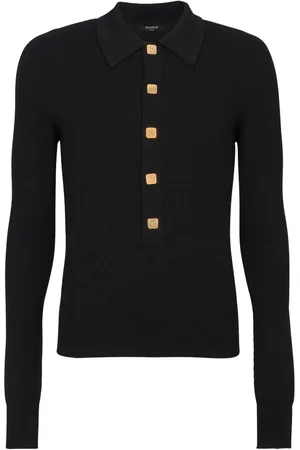 Balmain Merinopullover mit Monogramm-Knöpfen