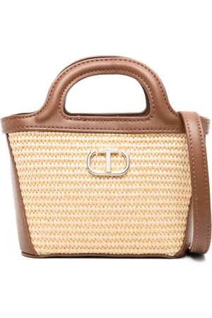 Twin-Set Schultertasche aus Bast