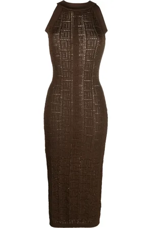 Balmain Midikleid mit Monogramm