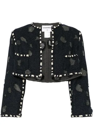 CHANEL 2000s Cropped-Jacke mit Distressed-Detail