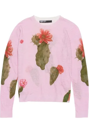 Bimba y Lola Leinenpullover mit Kaktus-Print
