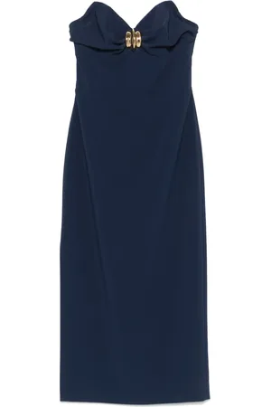 Elisabetta Franchi Krepp-Midikleid mit Makro-Schleife