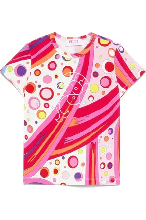 PUCCI Junior T-Shirt mit Fontane-Print