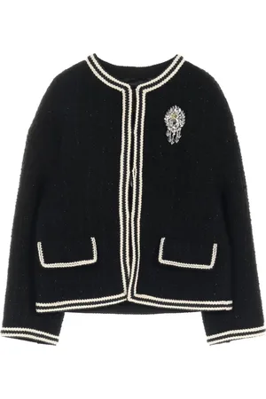 Gucci 2020s Tweed-Jacke mit Broschendetail