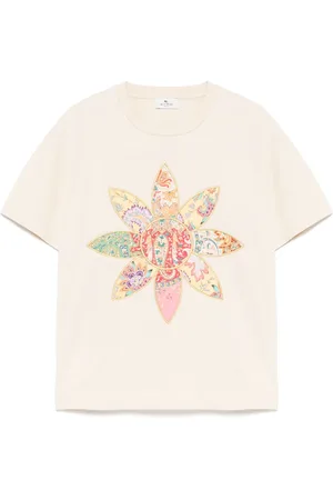 Etro T-Shirt mit Blumen-Patch