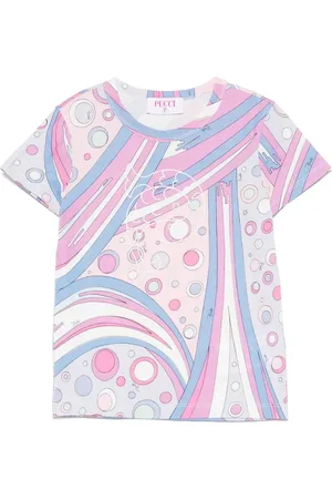 PUCCI Junior T-Shirt mit Fontane-Print
