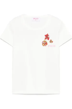 PUCCI Junior T-Shirt mit Logo-Stickerei