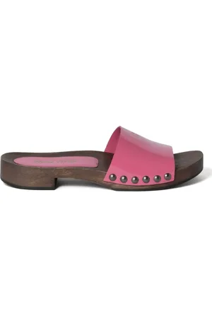 Miu Miu Pantoletten mit Logo-Print