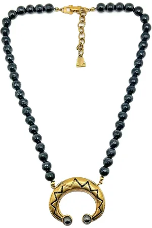 Lanvin 1980s Crescent Talisman Halskette