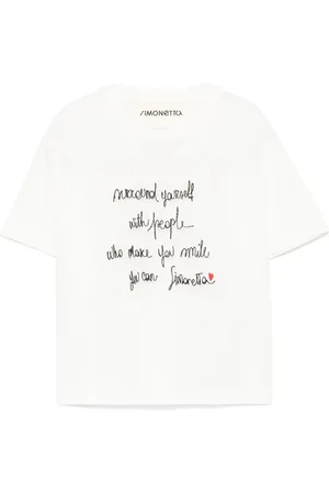 Simonetta T-Shirt mit Logo-Stickerei