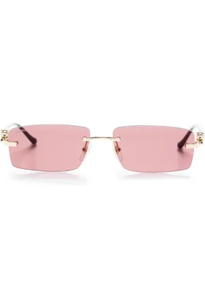 Cartier Rahmenlose Brille mit eckigen Gläsern