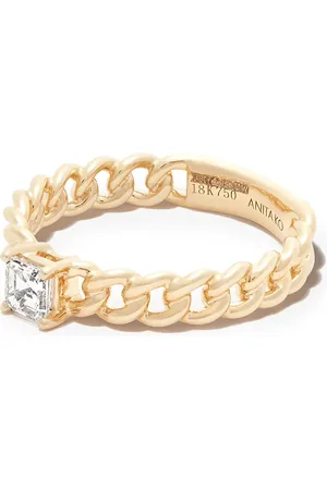 Anita 18kt Gelbgoldring im Kettendesign mit Diamanten
