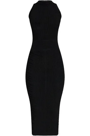 Balmain Geripptes Midikleid