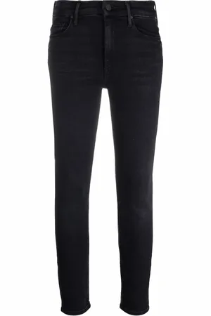 Mother Cropped-Skinny-Jeans mit hohem Bund
