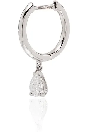 Anita 18kt Goldcreole mit einem Diamanten im Tropfenschliff