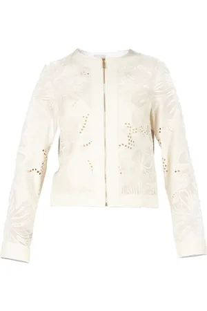 Elie saab Jacke mit Lochstickerei