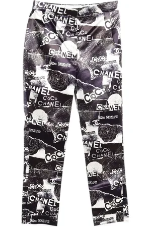 CHANEL 1986-1988 Hose mit Camellia-Print
