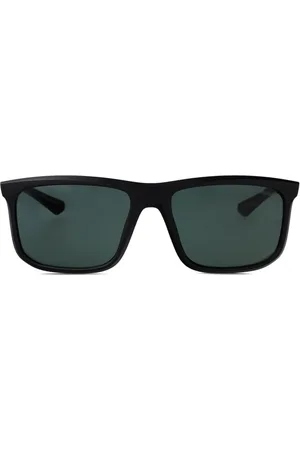 Emporio Armani Matte Sonnenbrille mit eckigem Gestell