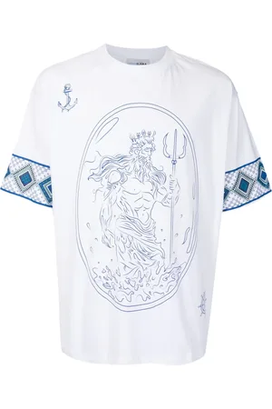 AMIR SLAMA T-Shirt mit Poseidon-Print