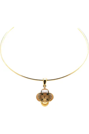 LOUIS VUITTON 2000-2024 vergoldeter A La Folie Choker mit Anhänger aus Kunstharz