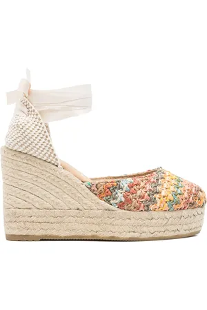 MANEBI Espadrilles aus gewebtem Bast 100mm
