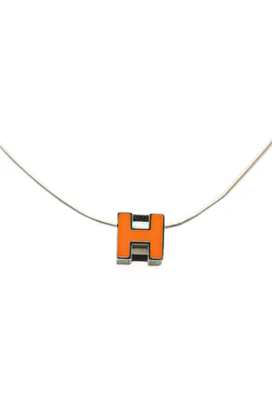 Hermès 20th Century palladierte Cage dH Cube Halskette