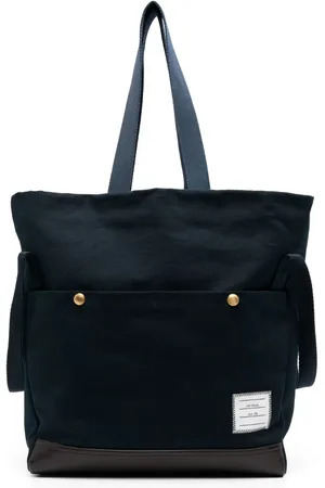 Thom Browne Shopper aus Canvas mit Logo-Patch