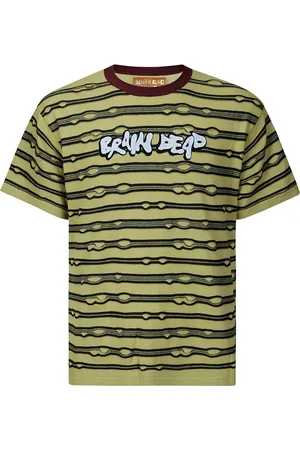 Brain Dead Gestreiftes T-Shirt im Distressed-Look