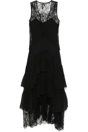 ISABEL BENENATO Maxikleid mit Rüschen