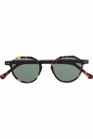 LESCA Runde Sonnenbrille in Schildpattoptik