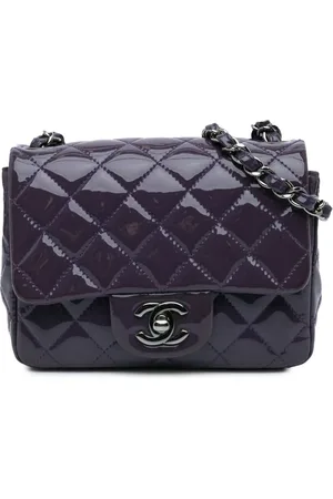 CHANEL 2016-2017 mini Square Classic Single Flap Umhängetasche aus Lackleder