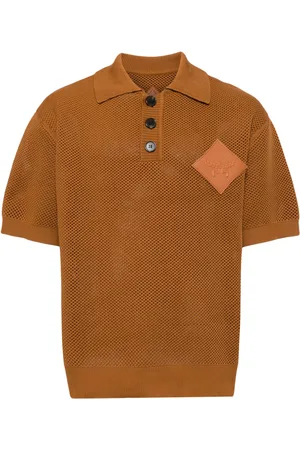 MCM Gestricktes Poloshirt mit Logo-Applikation