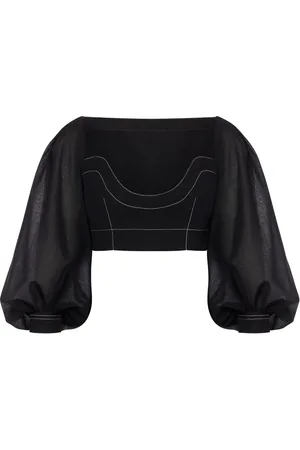 Serafini Cropped-Top mit Bischofsärmeln