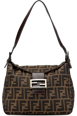 Fendi 2000-2010 Double Flap Schultertasche aus Zucca-Canvas