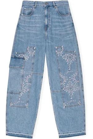 Ganni Jeans mit Lochstickerei