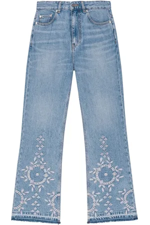 Ganni Jeans mit Lochstickerei